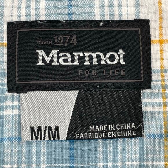 Marmot Men's Short Sleeve Button Up Shirt, Plaid, Sz. M Outdoor Workwear Hiking - Picture 4 of 11